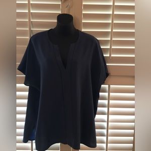 Vince silk short sleeve top in slate blue Size L